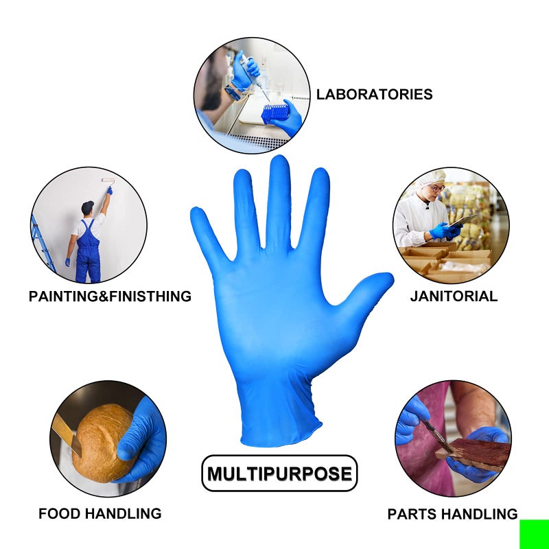 PEIPU Nitrile Gloves Disposable Gloves (Medium  100-Count)  4 Mil Powder Free  Cleaning Service Gloves  Latex Free - Image 2